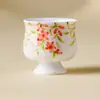 Taza Maestra de Cerámica con Diseño de Hoja y Flor de Cerezo Pintada a Mano Taza de Degustación Individual Taza de Té para Oficina Juego de Té Taza de Té