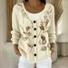 2026 Cardigan tipo suéter de botones de punto falso europeo y americano, chaqueta sudadera, nueva moda casual creativa de otoño e invierno, ropa para mujer