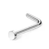 Venta Caliente Transfronteriza Acero Inoxidable Estilo Básico Piercing de Nariz Barra Recta Barra en Forma de L Barra Curva Aro de Nariz con Disco Redondo Joyería para Piercing Corporal Venta al Por Mayor