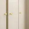 Manija Minimalista Moderna para Puerta de Gabinete Estilo Francés de Aleación de Zinc en Plata Titanio y Oro de Lujo Ligero, Manija Redonda de Agujero Único para Cajón de Armario
