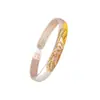 Pulseira de Prata Pura 9999 com Coração de Lótus Embellished com Ouro, Sutra do Coração em Prata Esterlina para Mulheres, Nova Pulseira Aberta Sólida Estilo Chinês para Namorada