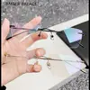 Gafas sin montura ultraligeras de titanio puro para hombre, estilo de alta gama, aptas para lentes graduados, fotocromáticas, antivaho, anti luz azul, para mujer