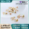 Pendente Estéreo de Rosa Banhado a Ouro 14K que Preserva a Cor Brincos DIY Ganchos de Brinco Pingentes de Brinco Materiais para Joias String Acessórios