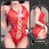 Jinxiu Lencería Sexy Nuevo Estilo 2025 Halter de Cuello Pieza Única Sin Quitar Encaje Transparente Cintura Ajustada Corte Cut Out Qqny Tentación