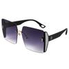 Estilo coreano shooting callejero ins gafas de sol celebridad de Internet cara redonda a prueba de rayos UV gafas de sol sin montura para mujer estilo coreano gafas de moda para cara pequeña