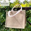 Bolsa de Lino Tie-Dye Casera Bolsa para Materiales Hechos a Mano DIY Bolsa Teñida con Pasta Bolsa Tote de Lino Bolso de Mano Regalo