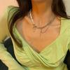 Collar con colgante de gota de agua con perla estilo coreano para mujer, moderno, dulce, estilo Spice Girl, combina con todo, estilo hip hop, cadena de clavícula.