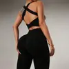Conjunto de Yoga de Contraste de Color Surtido Conjunto Blanco de Sujetador Deportivo con Tirantes y Pantalones Largos Verano Correr Fitness Ropa Deportiva para Mujer