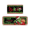 Amazon Navidad Grinch Alfombrilla Absorbente de Cocina para Piso Juego de Dos Piezas Felpudo para Puerta de Entrada Alfombra Decorativa Festiva