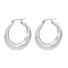 Pendientes de Acero Inoxidable Transfronterizos Europeos y Americanos Versátiles Modernos Sencillos Chapado al Vacío en Titanio Pendientes Huecos Aro para la Oreja Joyería para Mujer