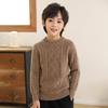 Suéter de lã pura 100% duplamente engrossado, outono e inverno, novo estilo, suéter de gola redonda jacquard para indústria pesada, para meninos e meninas, bebês e crianças