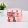 Bolsa Multifuncional Transparente Colorida Pronta de Fábrica Portátil à Prova d'Água para Armazenamento de Higiene Pessoal Moda Simples com Zíper Bolsa de Cosméticos
