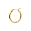 Pendientes Exagerados de Círculo Grande con Agujero en la Oreja Anillo para la Oreja Pendientes de Acero Inoxidable Joyería de Acero de Titanio Color Dorado 18K Electrochapado