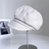 Gorra Octagonal de Lentejuelas Vintage de Color Sólido para Mujer, Versátil para Otoño e Invierno, Gorra de Boina de Moda, Gorra de Pato Cálida y Resistente al Frío
