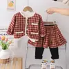 Moda Feminina 2024 Roupas de Primavera Estilo Coreano Moda Infantil Roupas de Primavera para Bebê de 1 Ano Conjunto Fabricante Original Atacado
