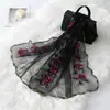Novo Lenço Feminino Longo Bordado Estilo Étnico Viagem Xale de Nylon Respirável Amigo da Pele Lenço de Cabeça Proteção Solar de Verão Seda Gelada