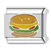 Nuevo Módulo Italiano Pulsera de Acero de Titanio Soldada Pulsera con Dibujos Animados de Comida Patrón de Pulsera Módulo de Hamburguesa Pizza