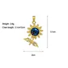 [Oro Real de Cobre] Girasol Estrella Comercio Exterior Transfronterizo DIY Joyería Hecha a Mano Cobre Circonio Microincrustado Accesorios de Colgante