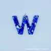 Colgantes de Letras de Resina Epoxi Azul con Concha, Llaveros, Collares y Otros Accesorios de Joyería DIY de Venta Caliente Transfronteriza Se Pueden Combinar