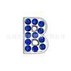 Letras de diamante azul zafiro de 8 mm letras de aleación de pedrería correa DIY con cuentas collar para mascotas tobillera accesorios de joyería