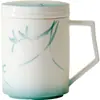 Taza de Cerámica con Orquídea Pintada a Mano de las Dinastías Tang y Song, Taza con Filtro para Té, Taza de Oficina con Tapa, Taza de Té con Revestimiento Interior, Taza Personal
