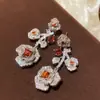 Pendientes de Flor de Rosa Estilo Francés con Circonita, Pendientes de Lujo Ligero y de Alta Gama para Mujer, Elegantes y Modernos Accesorios para Orejas, Diseño Único para Mujeres