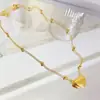 Collar Sencillo de Cuentas de Amor Estilo Coreano Moda para Mujer Lujo Ligero Gama Alta Retro Diseño Versátil Acero de Titanio Joyería Sin Color