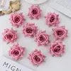  Tafetán de Poliéster Flor Artificial Borde Enrollado Rosa Flor Falsa Pasador Flor Ramillete Accesorios Decoración de Habitación de Boda Venta Directa de Fábrica