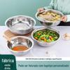 Bacia de aço inoxidável atacado espessada doméstica comercial lavatório vegetal lavatório cozinha e bacia bacia de sopa balde bacia forma redonda