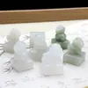Acessório Pingente Selo Leão Tridimensional Esculpido em Jade Natural de Tianshan de Xinjiang, Ornamento de Selo Animal de Estimação Fofo de Jade