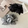 Pinza para el pelo de malla estilo coreano ultra-hada con lazo de pedrería, pinza de tiburón con forma de nube esponjosa para la parte trasera de la cabeza, accesorio para el cabello elegante y versátil para mujer