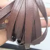 Tira de couro macio de 1 cm de largura para acessórios de vestuário e bolsas, tira de couro PU com dobra para costura e decoração