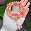 Pulsera de Raíz de Bodhi Rosa y Morada Más Vendida en Transmisión en Vivo con Cuentas de Ábaco Flor de Ciruelo, Joyería de Estilo Chino Nuevo de Doble Círculo, Pulsera de Amistad para Mujeres, Al por Mayor
