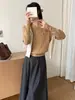 Suéter de cuello redondo de manga larga estilo coreano, top de punto trenzado para mujer, nuevo diseño otoño/invierno, versátil y favorecedor, perfecto como capa base