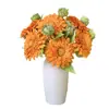 Popular Oso de Peluche Girasol Flor Artificial Decoración Sala de Estar Vestíbulo Flor Adorno de Flor Falsa Ramo Retro de Mano