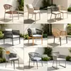 Silla de ratán para patio exterior, mesa y sillas de ocio, balcón al aire libre de jardín para el hogar, silla creativa con respaldo de cuerda para casa de huéspedes, mesa de café pequeña