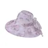 Chapéu de verão com aba grande protetor solar, chapéu de mãe, para passeios ao ar livre, respirável, chapéu de sol de praia, chapéu de sol com laço da moda, chapéu de sol para crianças