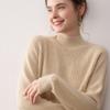 Suéter de Cachemira para Mujer 100% Cachemira Pura Nuevo Casual Trenzado Más Fácil de Combinar Cuello Medio Alto Jersey Suéter Tejido