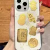 Shenzhen Shuibei Mismo Estilo Oro Puro 999 Tesoro de la Fortuna Aleación Gato de la Suerte Adhesivo Dorado para Teléfono Móvil para Atraer Riqueza Tienda de Oro