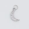 Colgante pequeño de luna con diamantes incrustados en oro de 18 quilates, colgante pequeño que conserva el color, accesorios de joyería para bricolaje, pulsera, collar, pendientes, accesorios