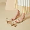 Sandalias de Verano con Acabado de Alta Gama y Faldas, Estilo Francés, Hermosa Ropa Exterior, Nuevas Sandalias de una Sola Tira de Verano 2025 para Mujer
