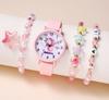 A06976-1 reloj luminoso unicornio luminoso de silicona reloj electrónico con pulsera 2 piezas/set caja