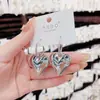 Pendientes de Aro Exagerados de Amor Europeos y Americanos Moda Alto Sentido de Gama Pendientes de Vidrio Tridimensionales Para Mujer Dos Formas de Usar Celebridad de Internet Pendientes de Pin de Plata Versátiles