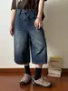 Shorts de Mezclilla Americanos Verano para Hombres y Mujeres Casuales Rectos Pantalones Harem High Street Sueltos Simples Pierna Ancha Pantalones Cortos