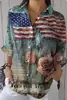 Camisa Feminina Europeia e Americana Moda Manga Três Quartos Impressão Digital 3D Venda Quente Fornecedor de Fábrica Moda Casual Multicor