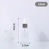 Botellas dispensadoras de esencia cosmética líquida portátiles al por mayor del fabricante, Botellas vacías, Botellas gotero de vidrio ámbar transparente para aceites esenciales