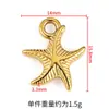 Pingente de Estrela do Mar de Aço Inoxidável Ornamento DIY Pulseira Colar Acessórios Banhado a Ouro 18K Pingente de Pedra Acessórios para Pendurar na Mochila