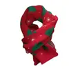 Bufanda de Punto Roja con Árbol de Navidad para Mujer en Otoño e Invierno, Cálida y Versátil, Regalo de Navidad para Parejas de Estudiantes, Bufanda de Lana Verde