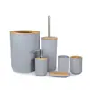 Accesorios de Baño Juego de Lavado para Baño Botella Dispensadora de Líquido Juego de Cepillo para Inodoro Portacepillos de Dientes Juego de Baño