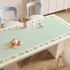 Mantel de mesa de comedor estilo crema, impermeable y a prueba de aceite, mantel para mesa de café sin lavado, cuero de alta gama, protector de encimera de PVC aislante del calor